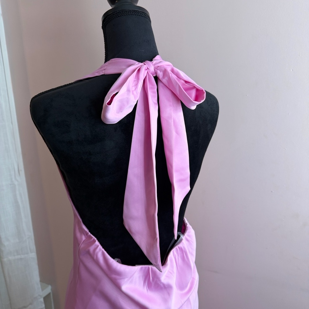 Wild Fable Pink Halter Mini Dress Size M| Backless Summer Dress NWT | Barbiecore - Picture 3 of 3
